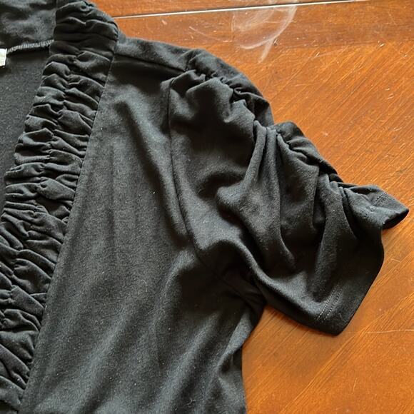 August Silk Black Knit Open Front Jacket Top Woman Size Small Y2K - Picture 8 of 10